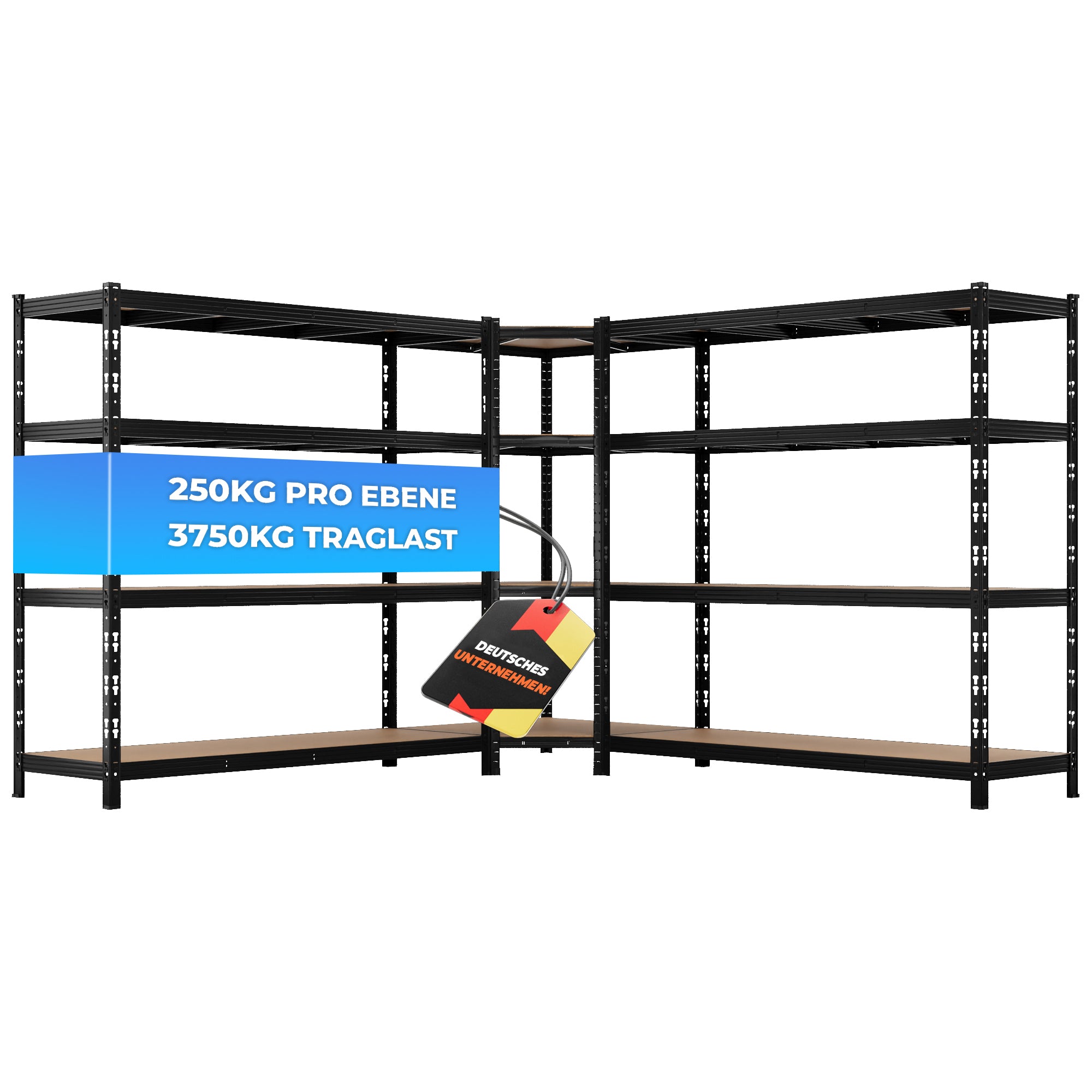 ALLSHELF Eckregal 180x90x60 cm + 2X 180x180x60 cm