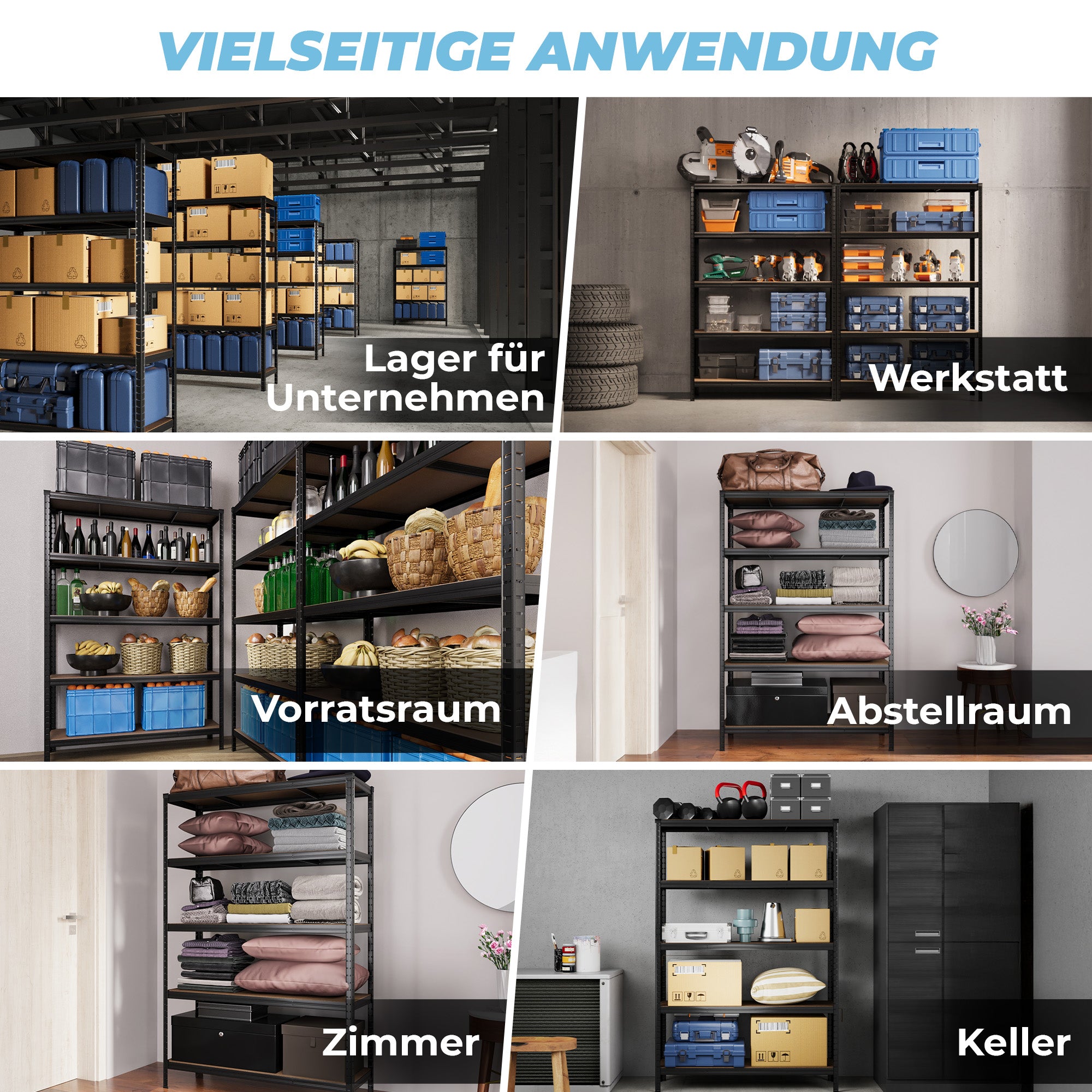 ALLSHELF Schwerlastregal-Set 180x120x40cm