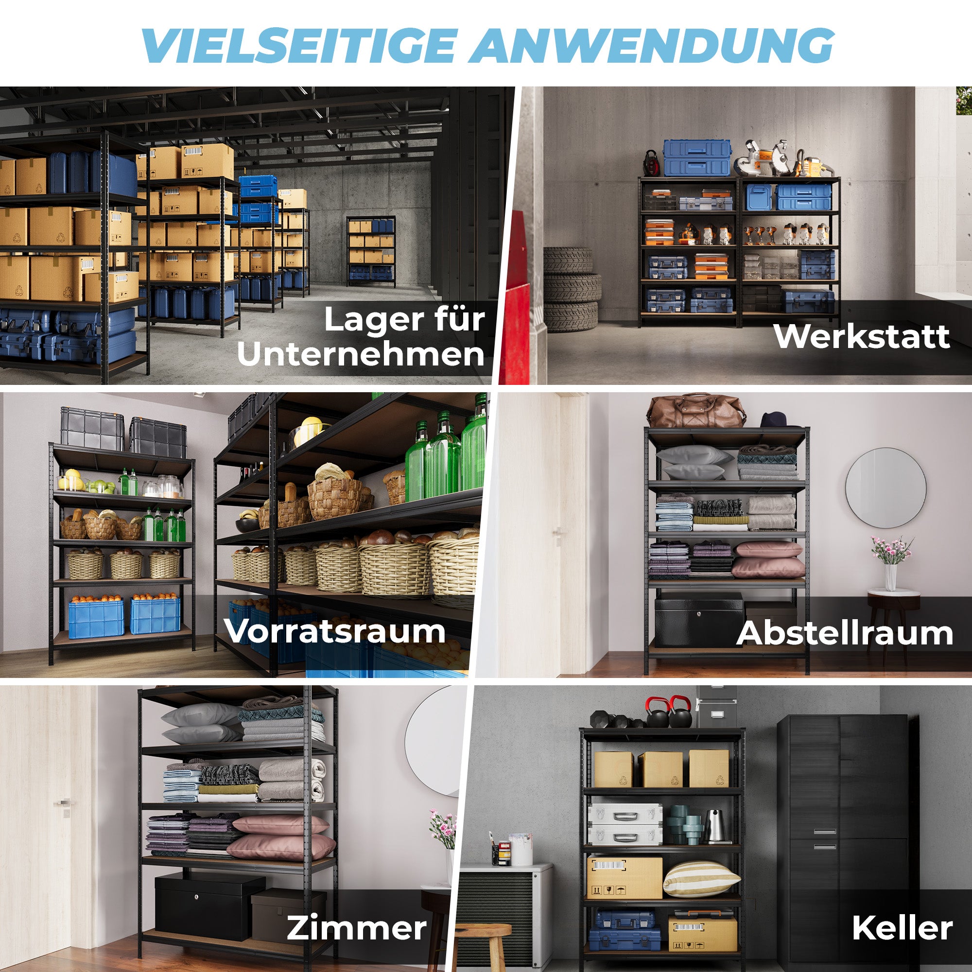 ALLSHELF Schwerlastregal 180x120x60cm