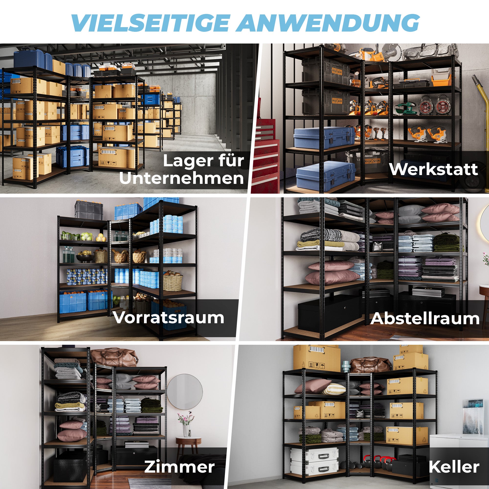 ALL Eckregal 180x90x60cm + 2x 180x90x60cm