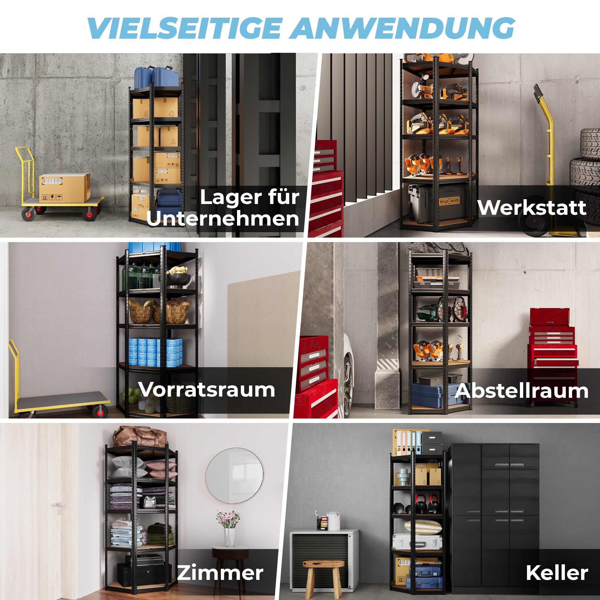 ALLSHELF Eckregal 180x90x60cm