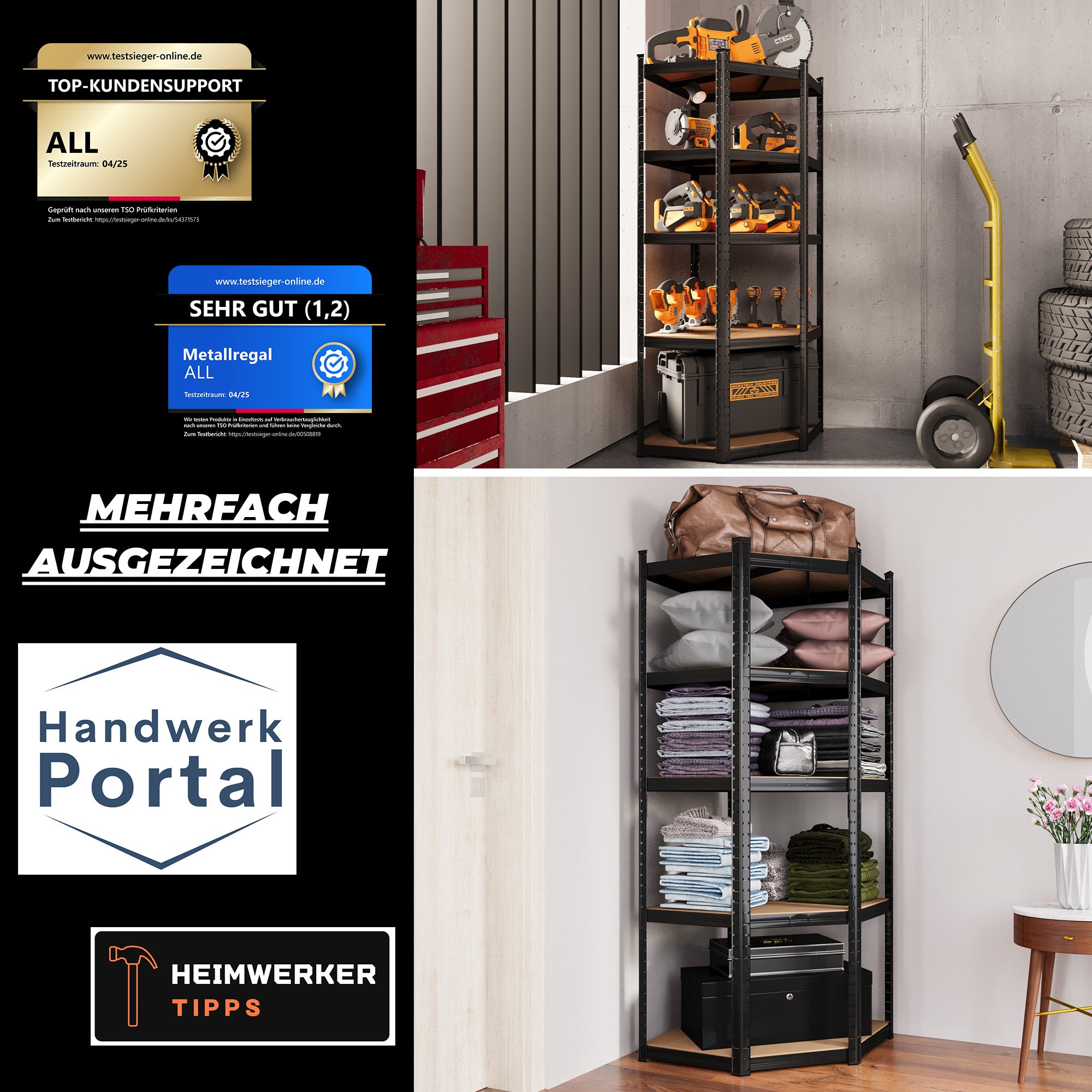 ALL Eckregal 180x90x60cm