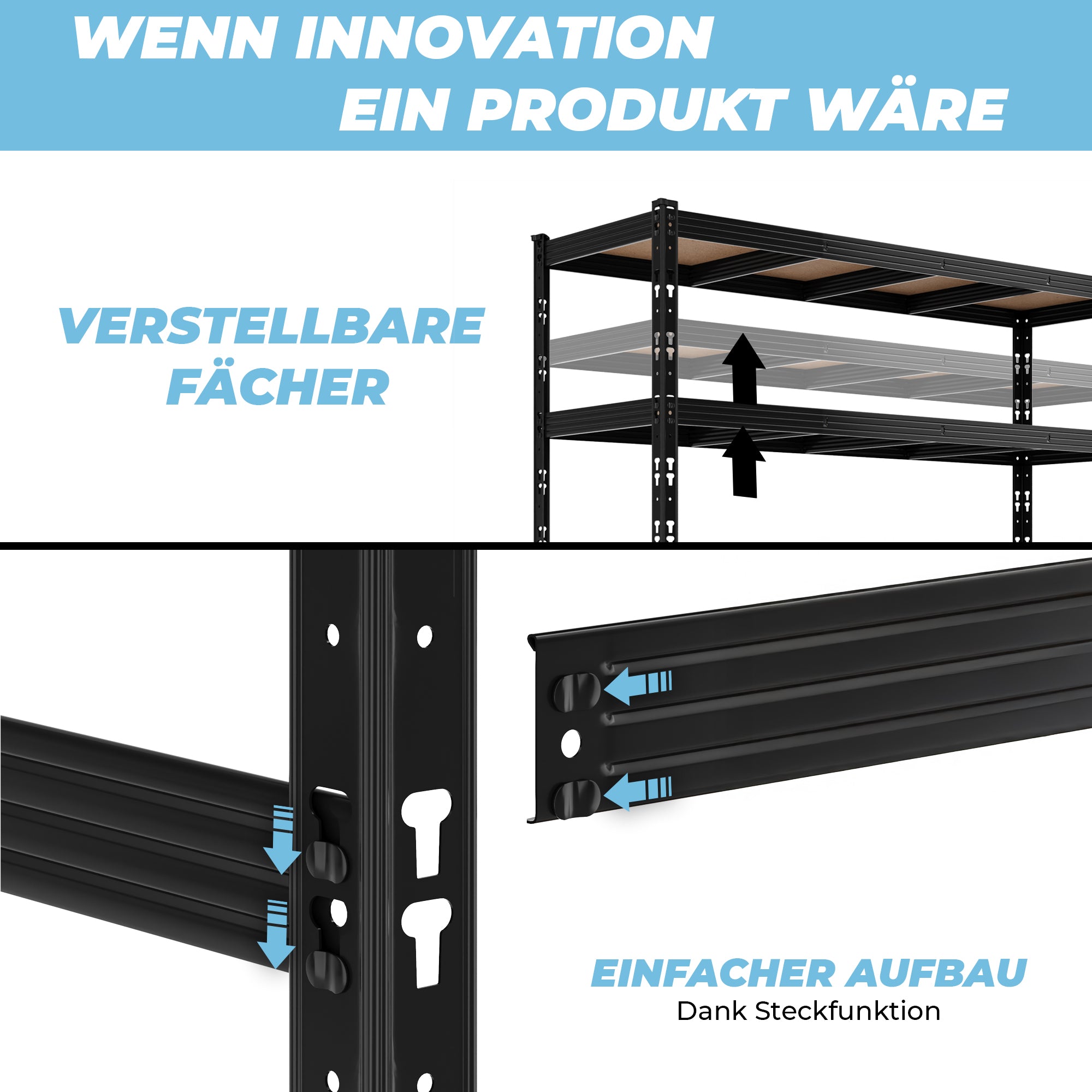 ALLSHELF Eckregal 180x90x60 cm + 2X 180x180x60 cm