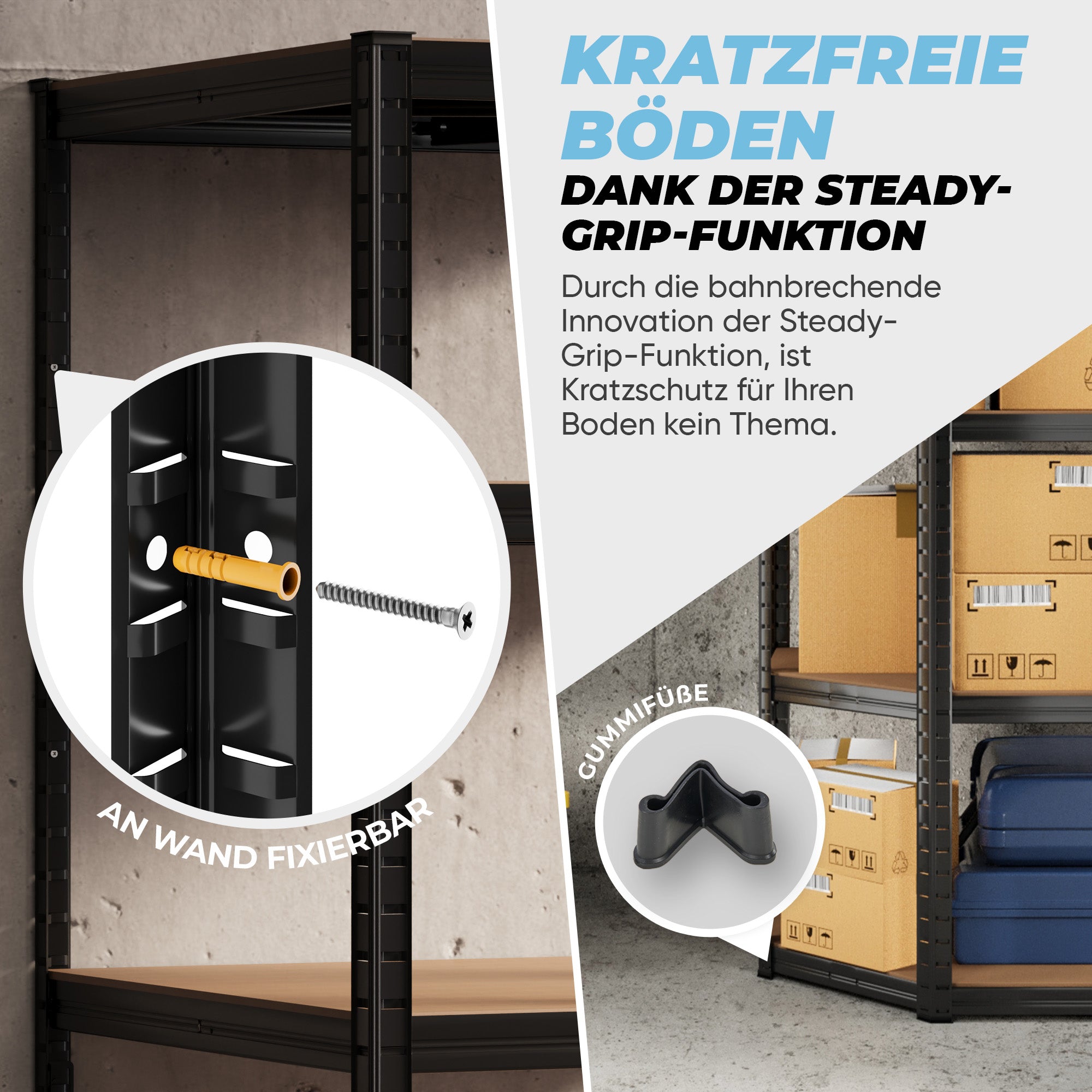 ALLSHELF Eckregal 180x90x60cm + 1x 180x150x60cm