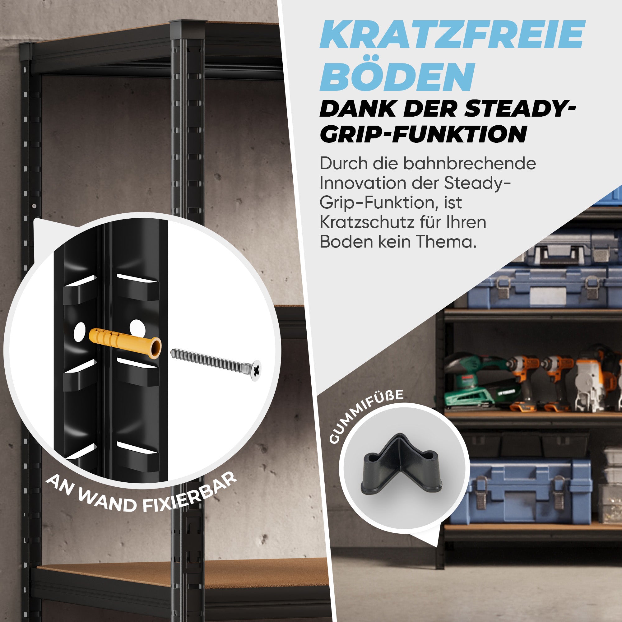 ALLSHELF Schwerlastregal-Set 180x120x60cm