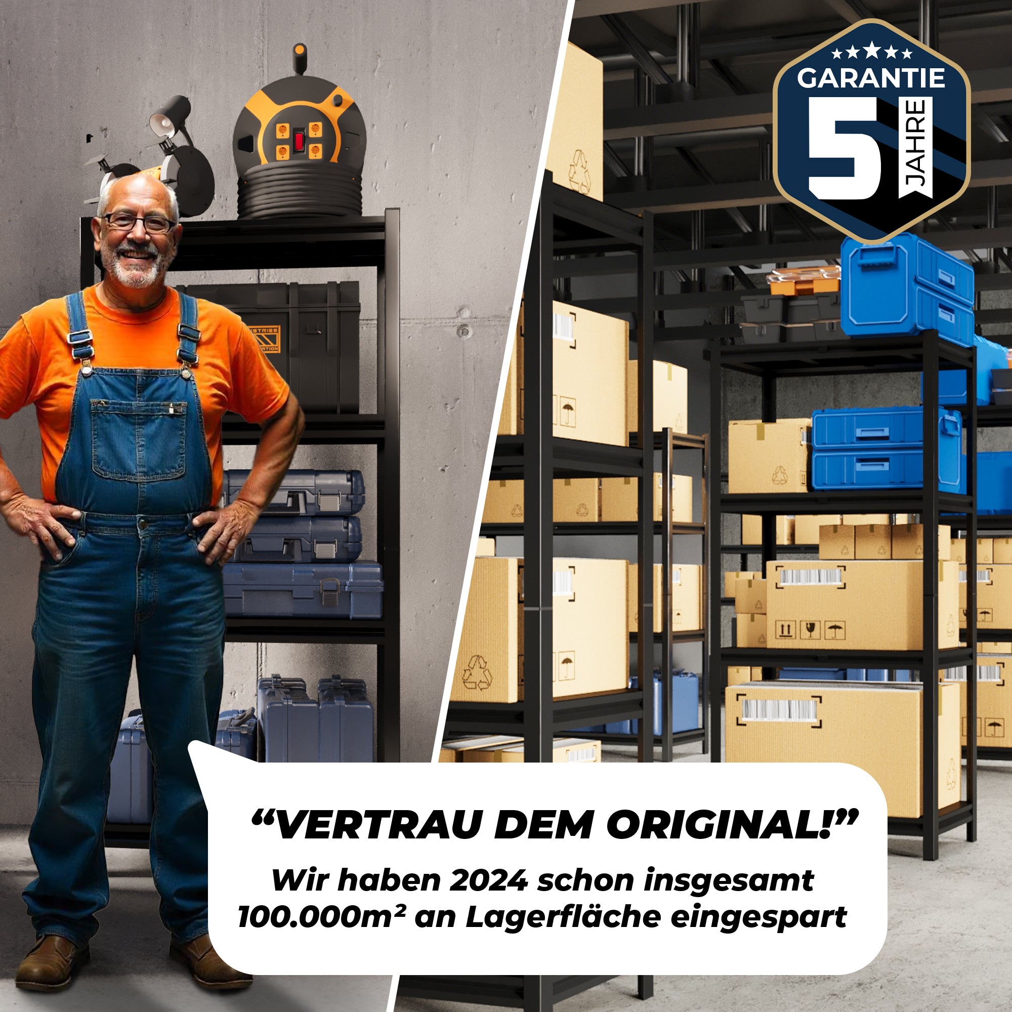 ALL Metallregal-Set 180x90x40cm ideal für Lager & Keller