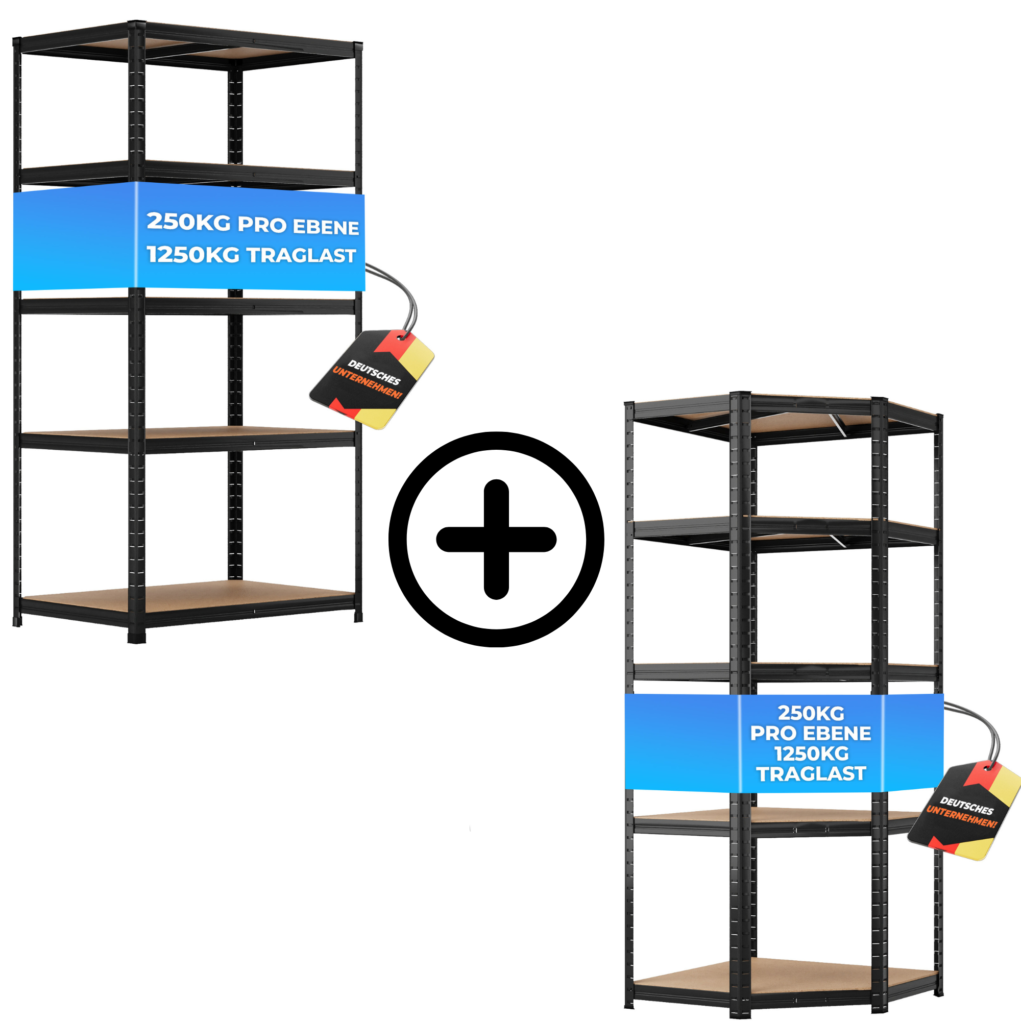 ALL Eckregal 180x90x60cm + 1x 180x90x60cm