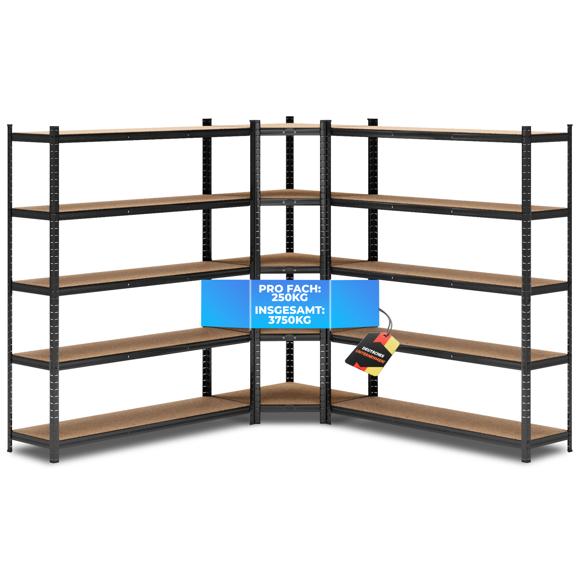 ALL Eckregal 180x70x40cm + 2X 180x150x40cm