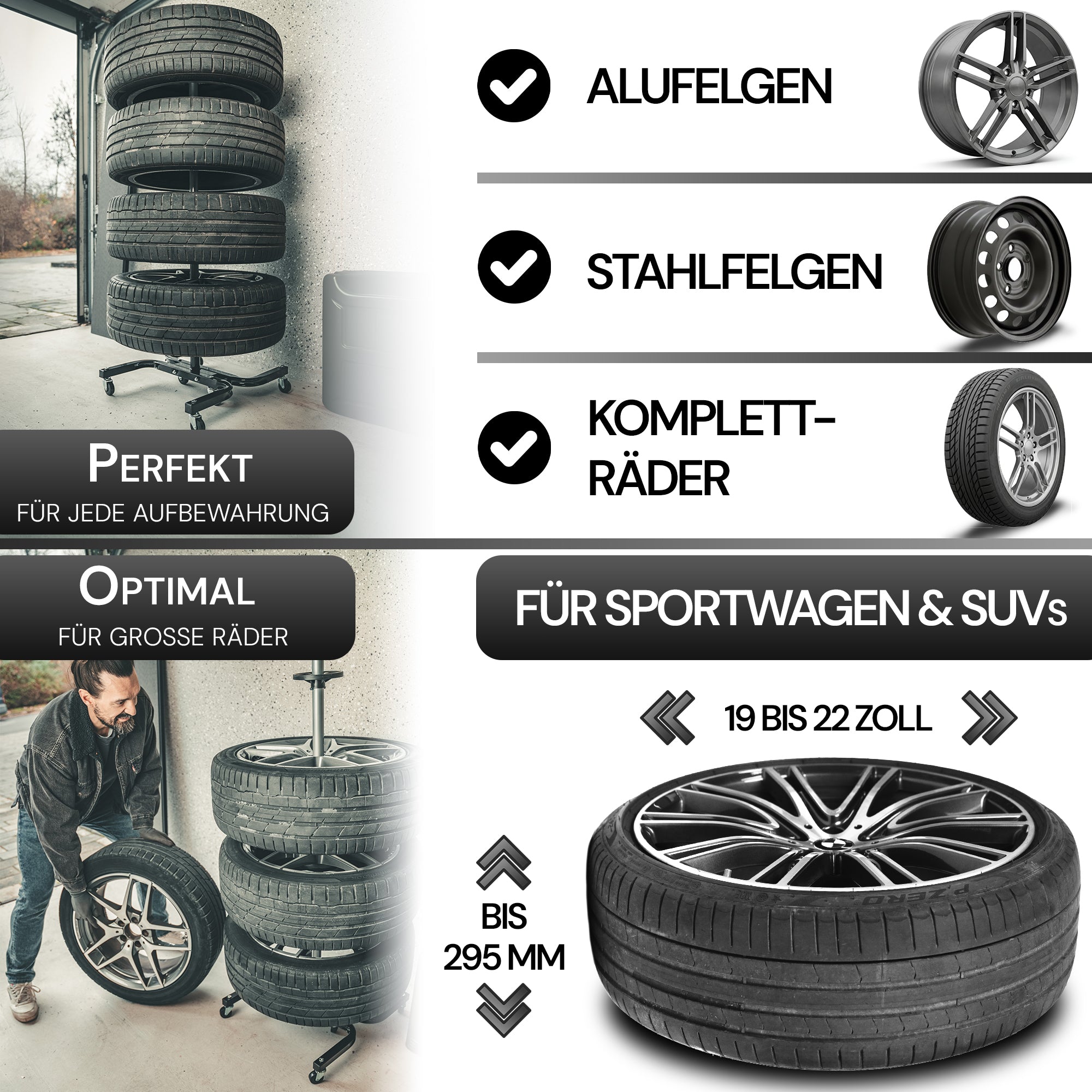Felgenbaum bis 295mm mit 150KG Traglast
