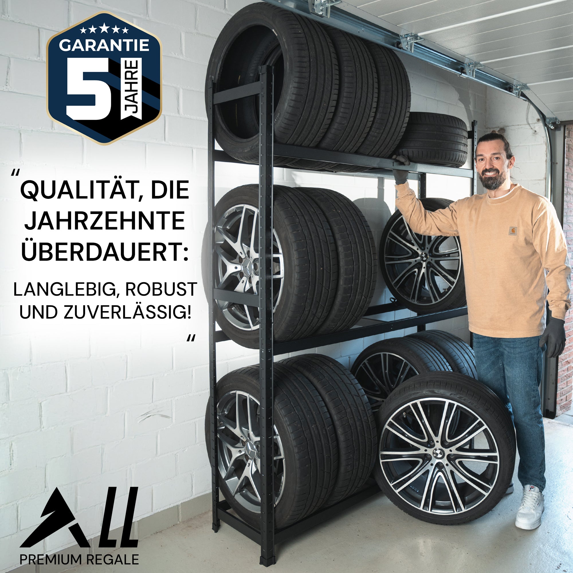 ALL Reifenregal für 18 Reifen ideal für Lager & Keller