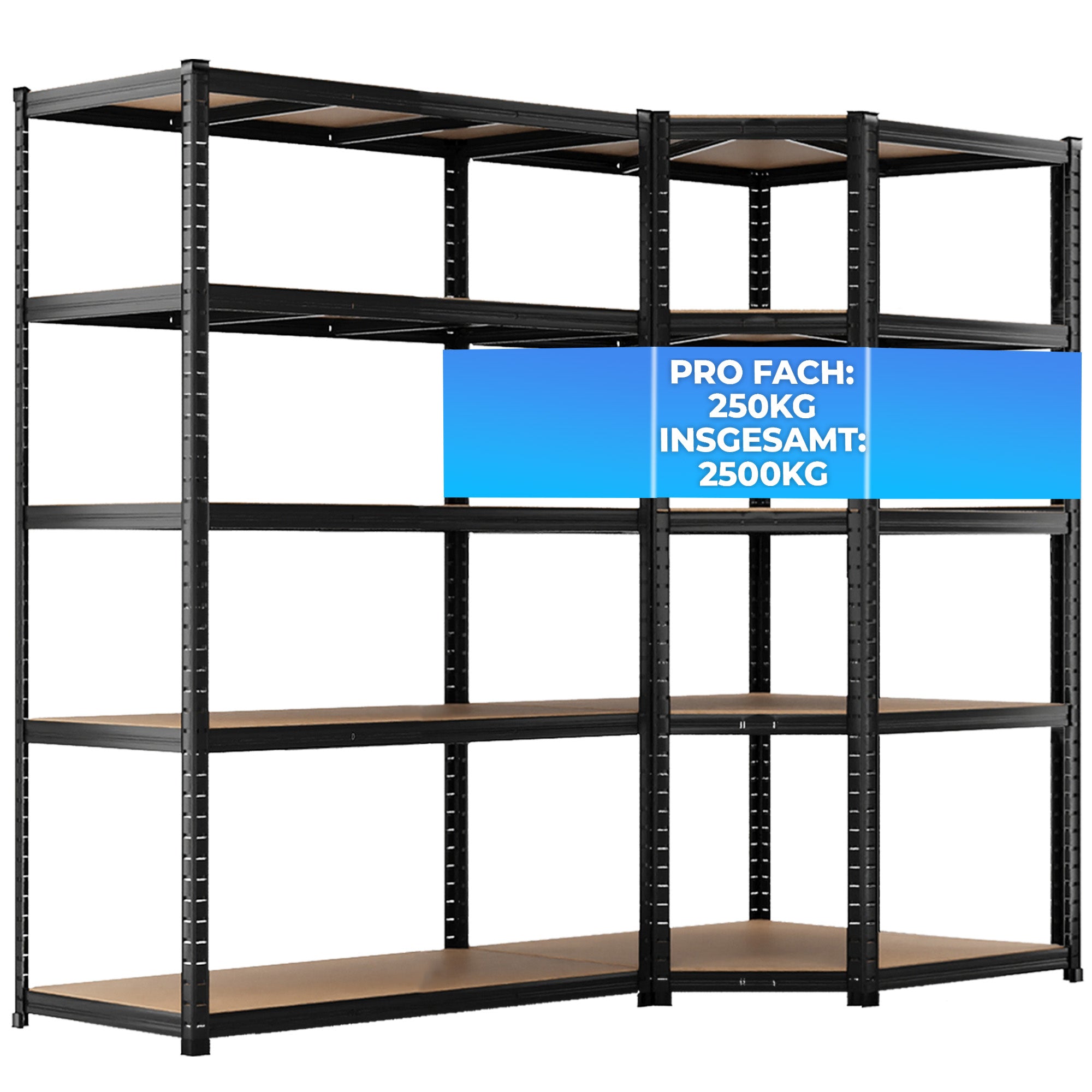 ALLSHELF Eckregal 180x90x60cm + 1x 180x120x60cm