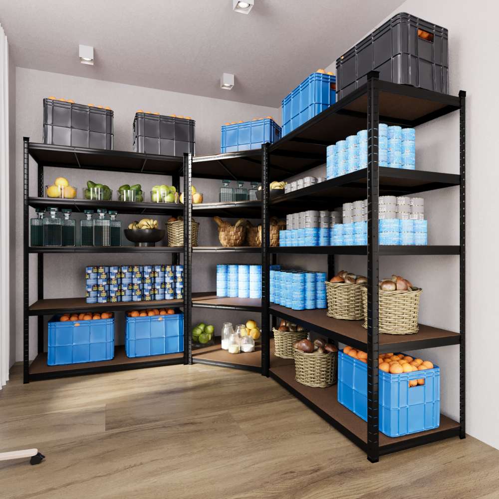 Eckregal metall schwarz für Keller und Wohnzimmer: Funktion trifft Design