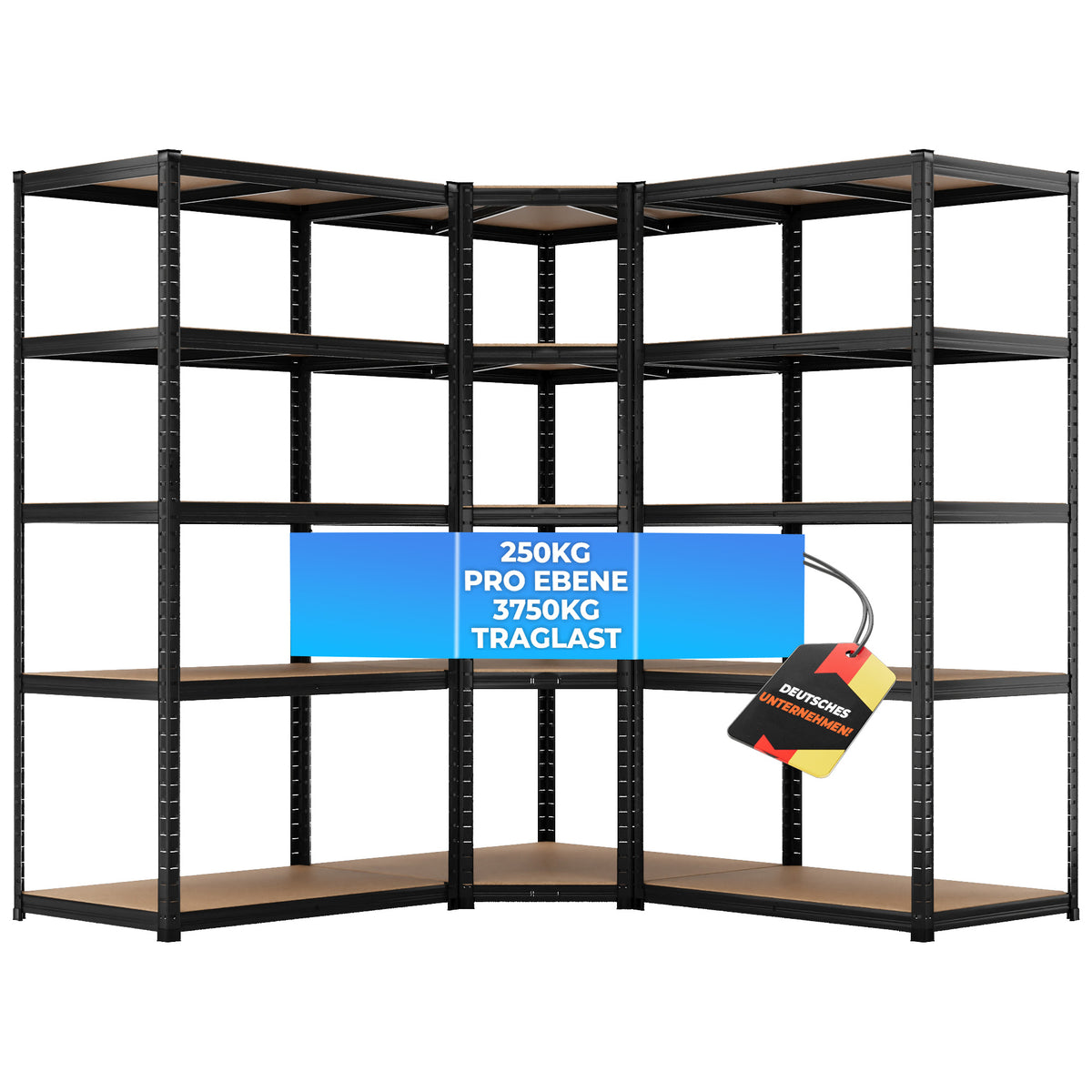 ALLSHELF Eckregal 2x 180x90x60cm + 1x 180x90x60cm – Bild 9