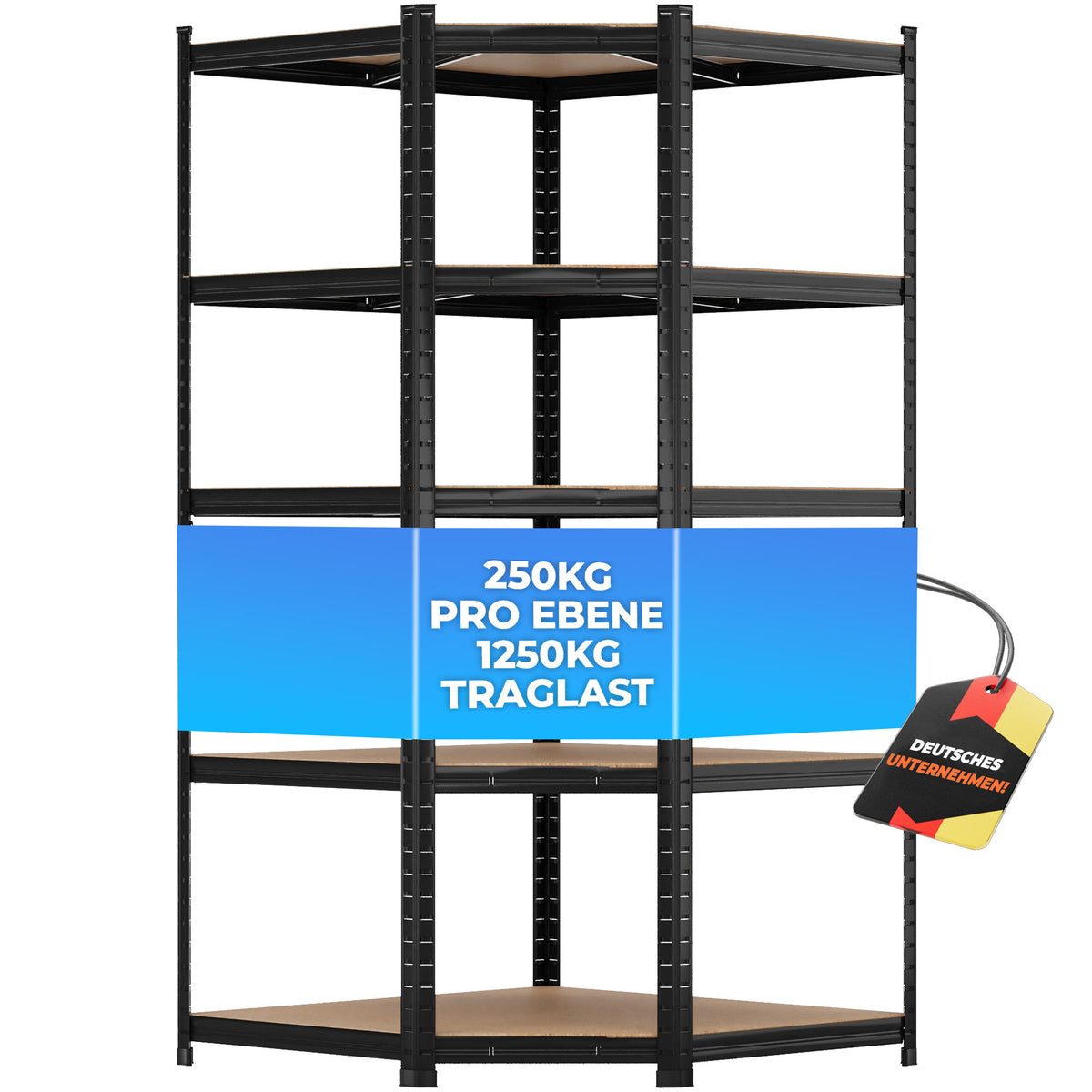 ALLSHELF Eckregal Schwerlastregal 180x90x60cm – Bild 9