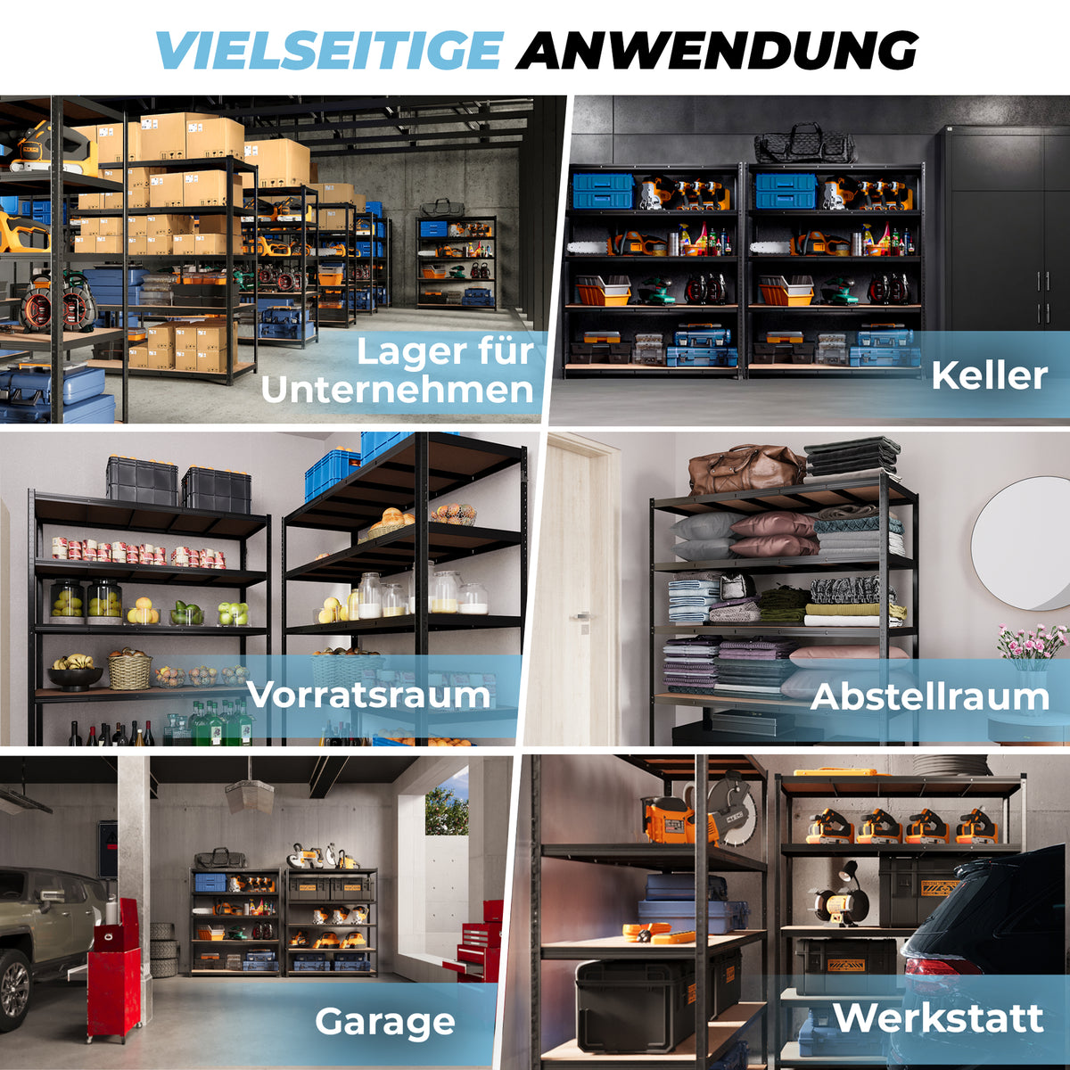 ALLSHELF Schwerlastregal 180x150x60cm – Bild 4