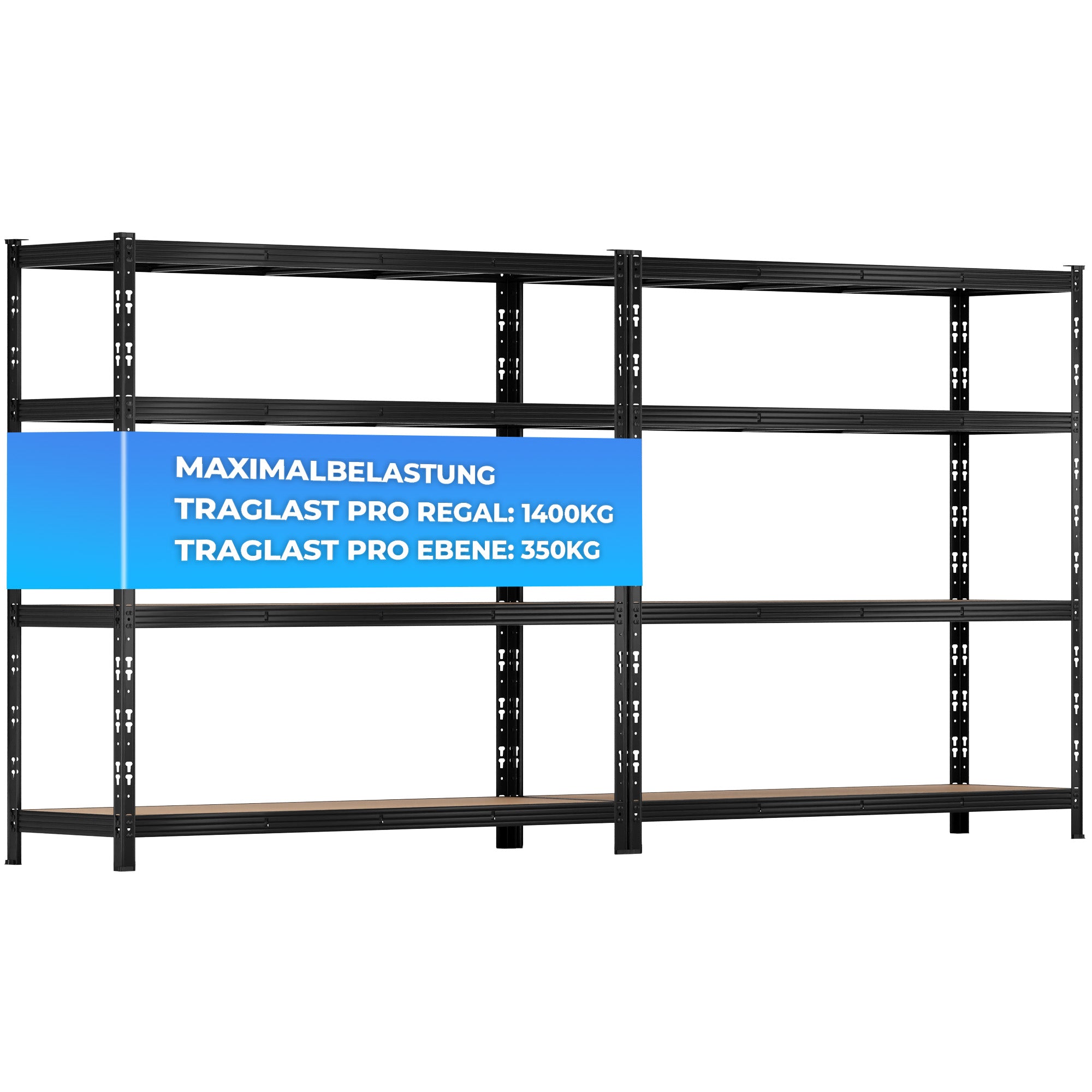 ALLSHELF Schwerlastregal-Set 180x180x60cm