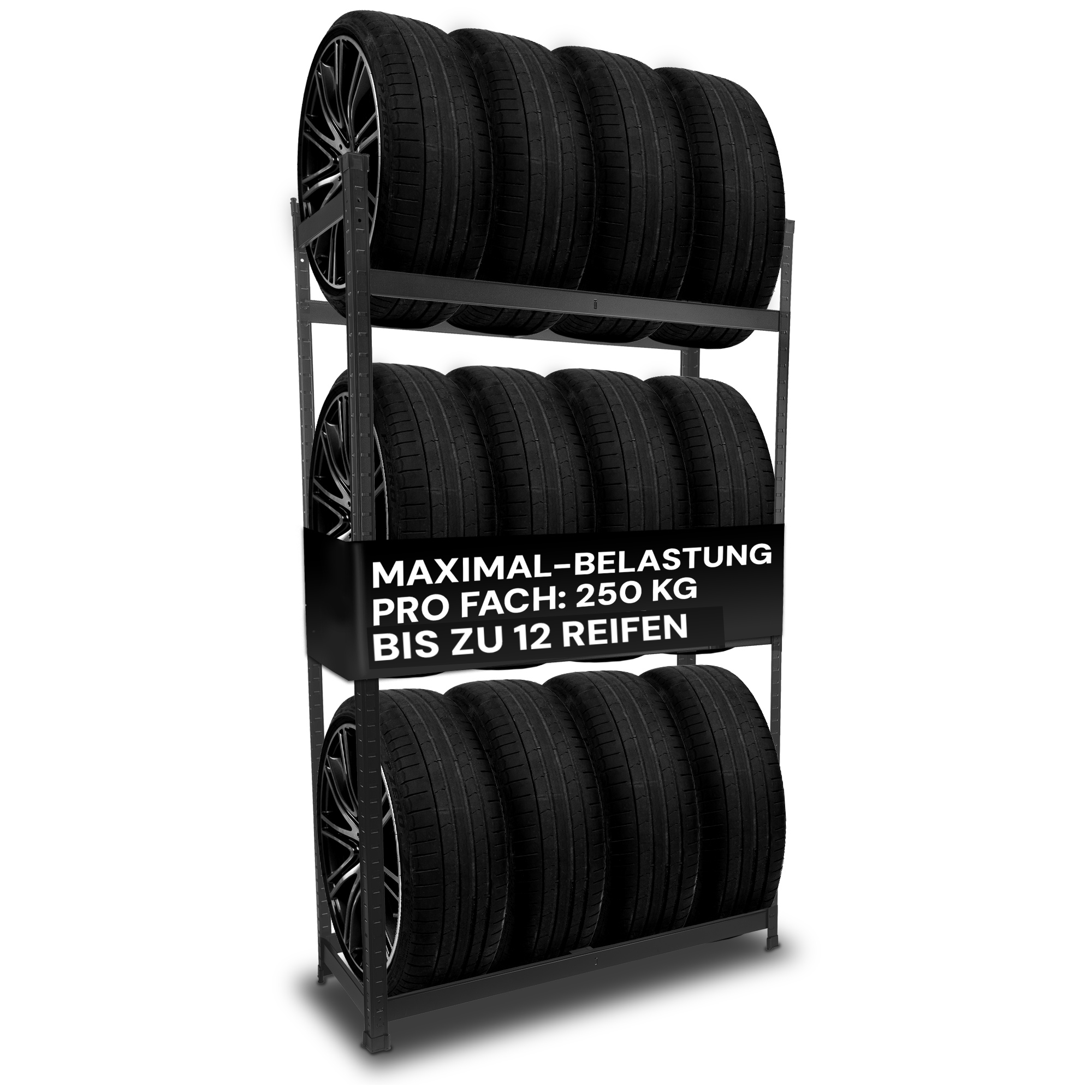 ALL Reifenregal für 12 Reifen ideal für Lager & Keller