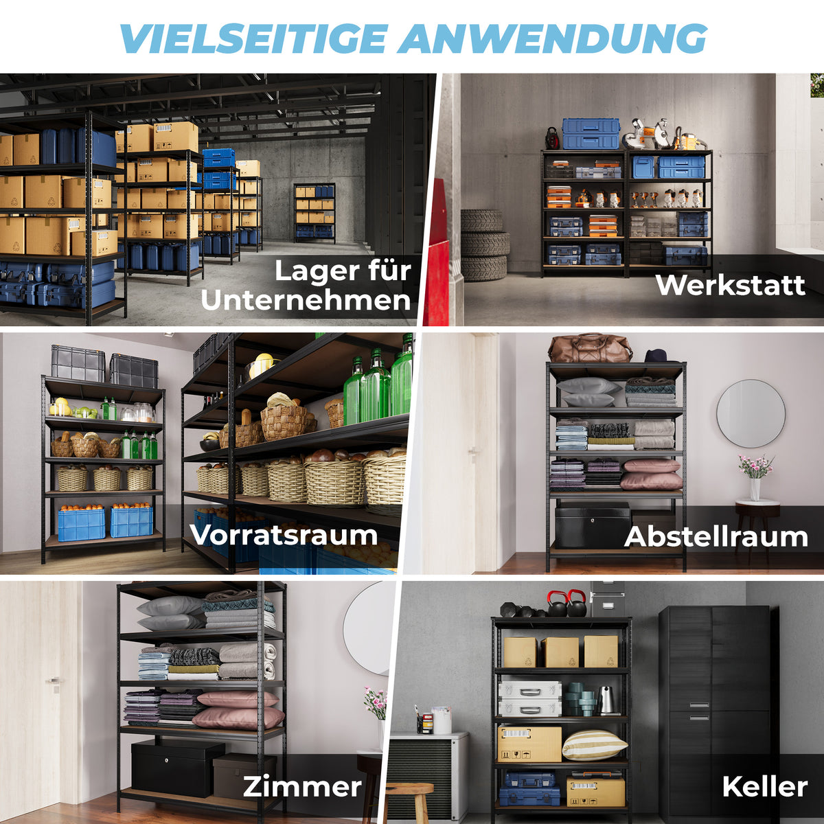ALLSHELF Schwerlastregal 180x120x60cm – Bild 4