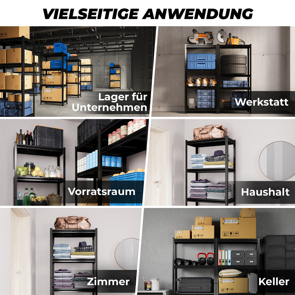 ALLSHELF Metallregal 180x90x40cm – Bild 3