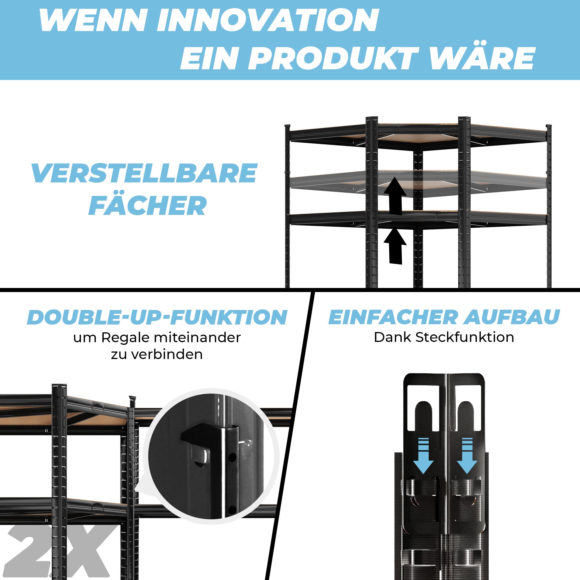 ALL Eckregal 180x90x60cm