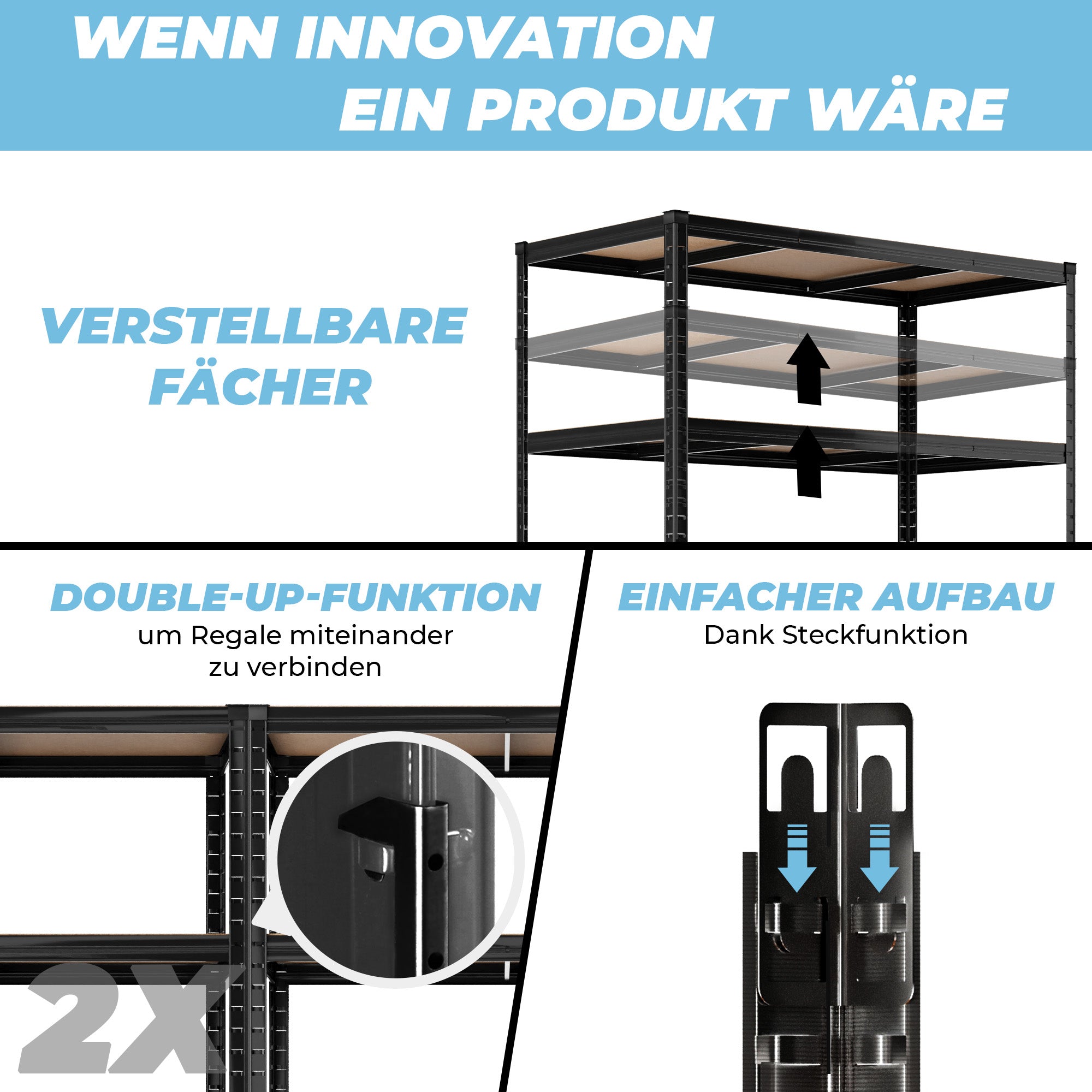 ALL Schwerlastregal 180x120x60cm