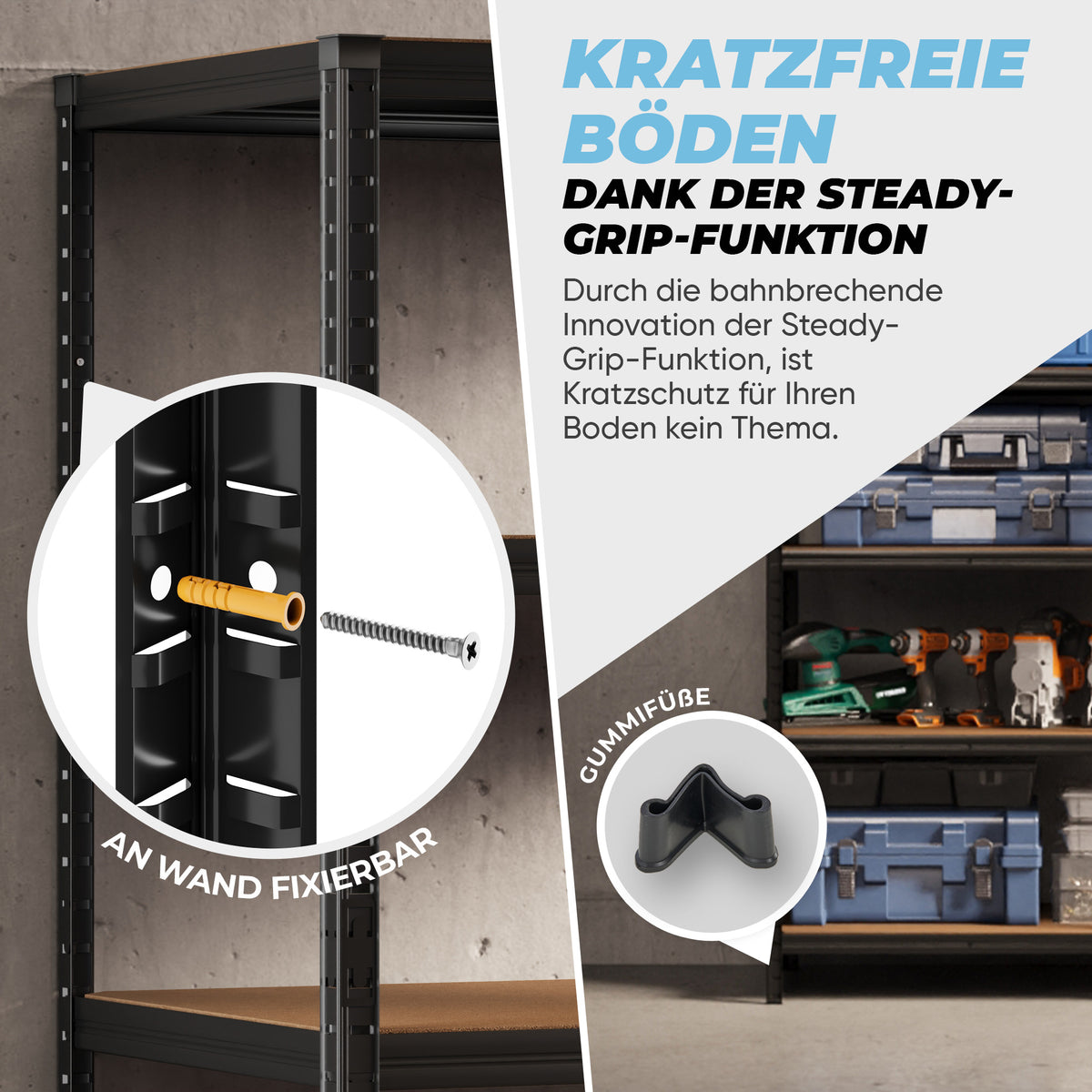 ALLSHELF Schwerlastregal 150x75x30cm – Bild 7