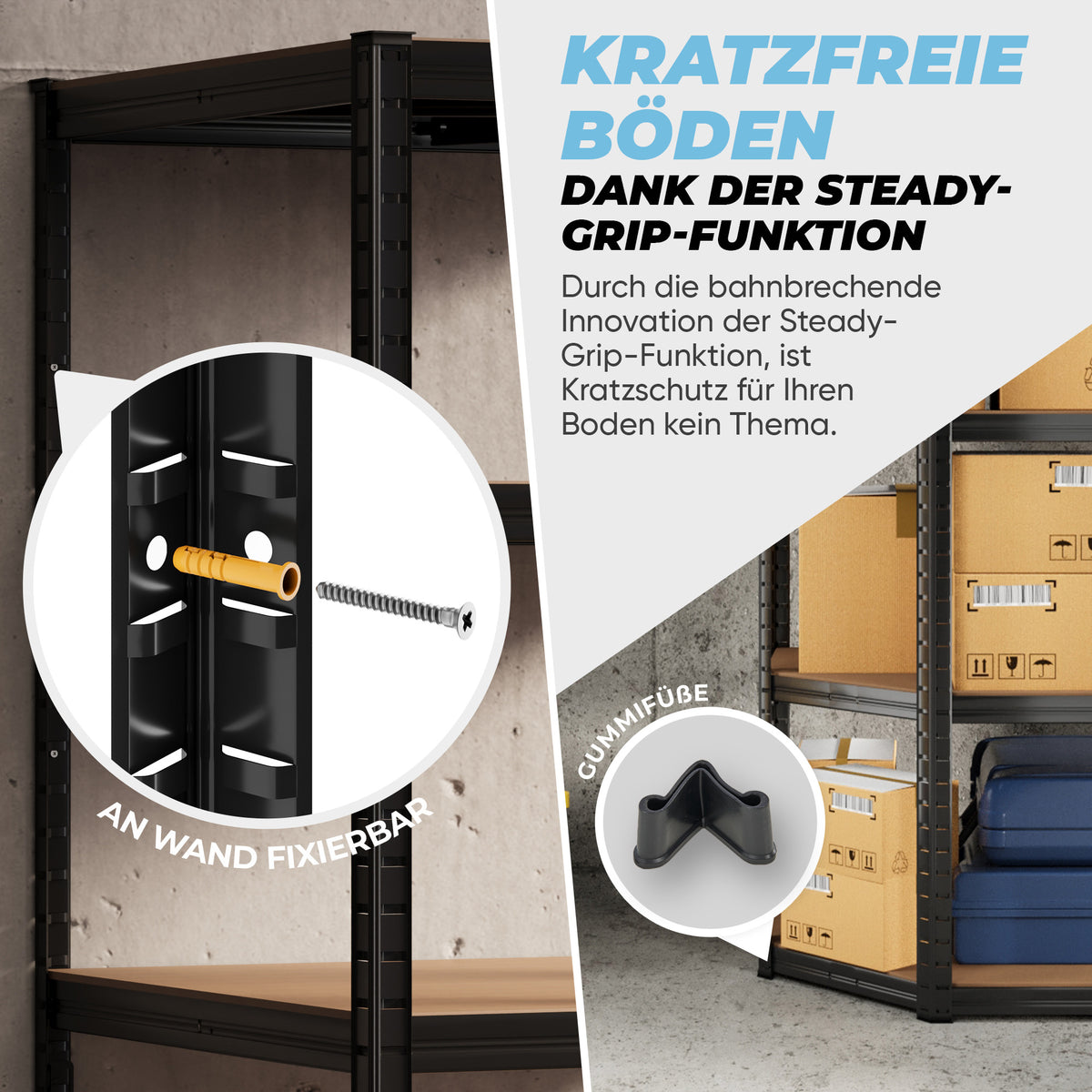 ALLSHELF Eckregal Schwerlastregal 180x90x60cm – Bild 7