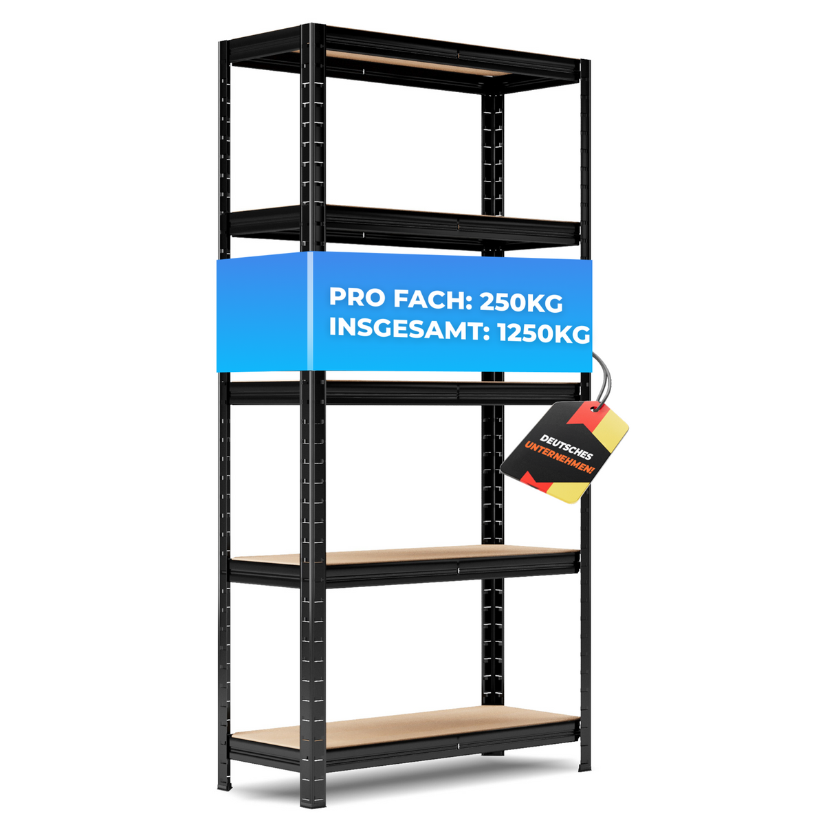 ALLSHELF Schwerlastregal 150x75x30cm – Bild 9