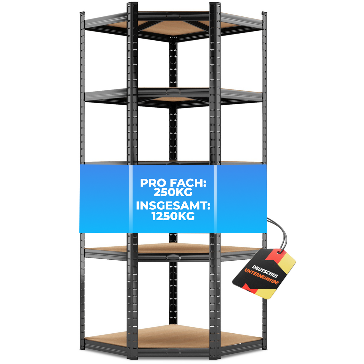 ALLSHELF Eckregal Schwerlastregal 180x70x40cm – Bild 8