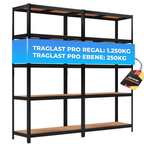 ALL Schwerlastregal-Set 180x90x40cm ideal für Lager & Keller