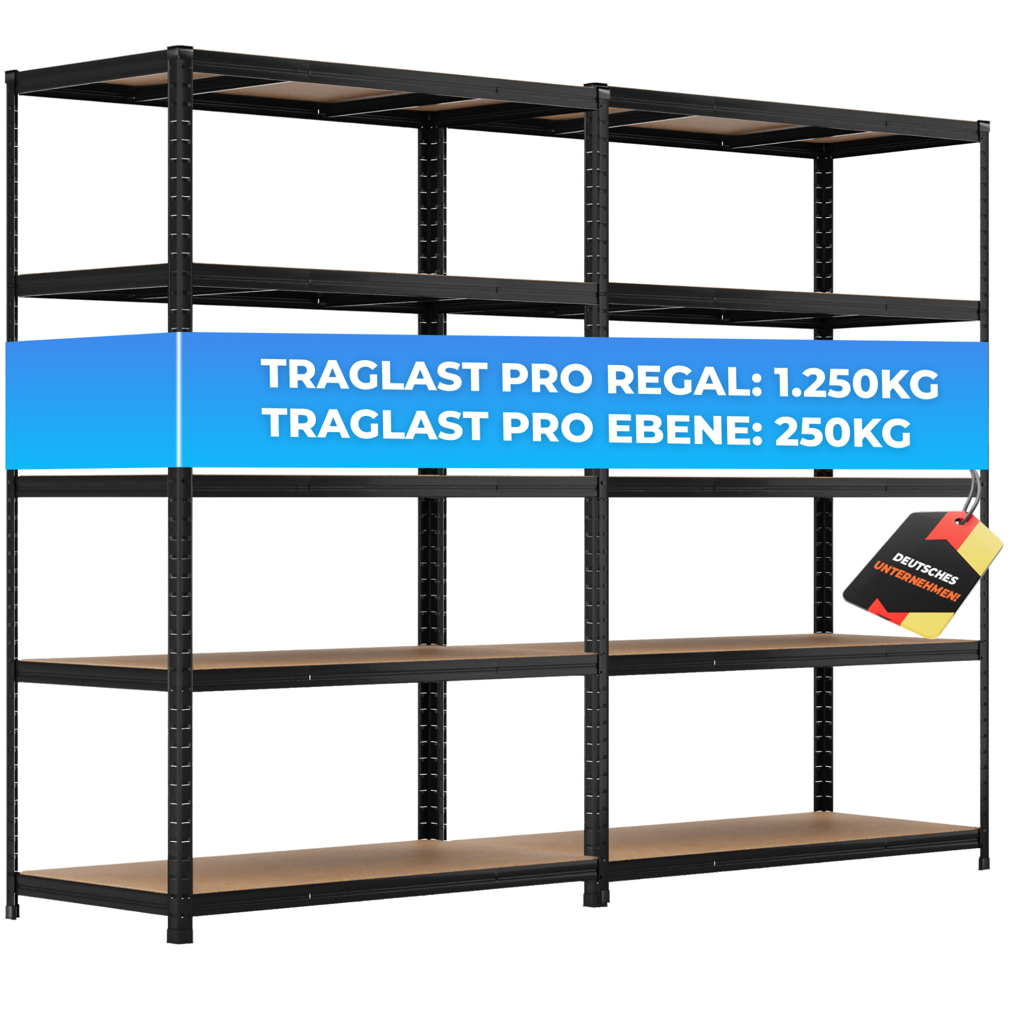 ALLSHELF Schwerlastregal-Set 180x120x60cm