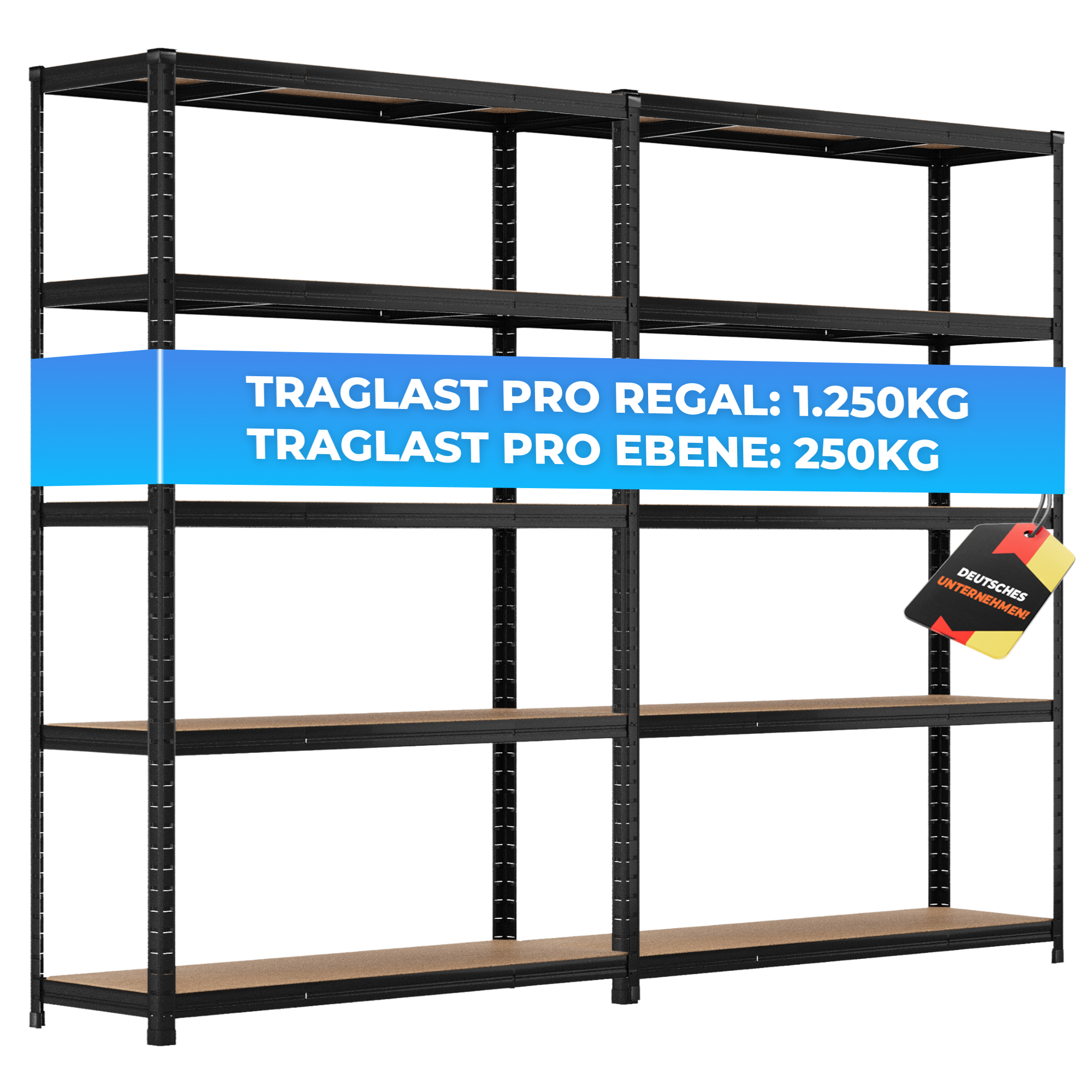 ALLSHELF Schwerlastregal-Set 180x120x40cm