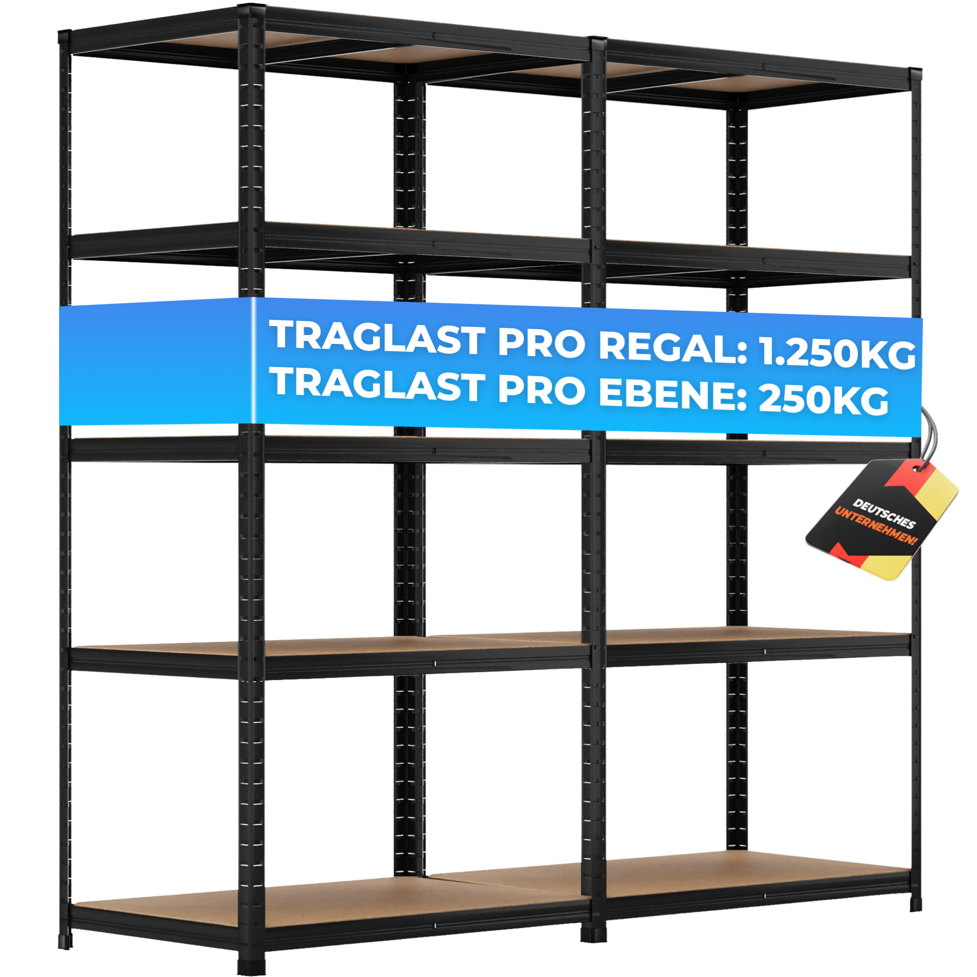 ALLSHELF Schwerlastregal-Set 180x90x60cm