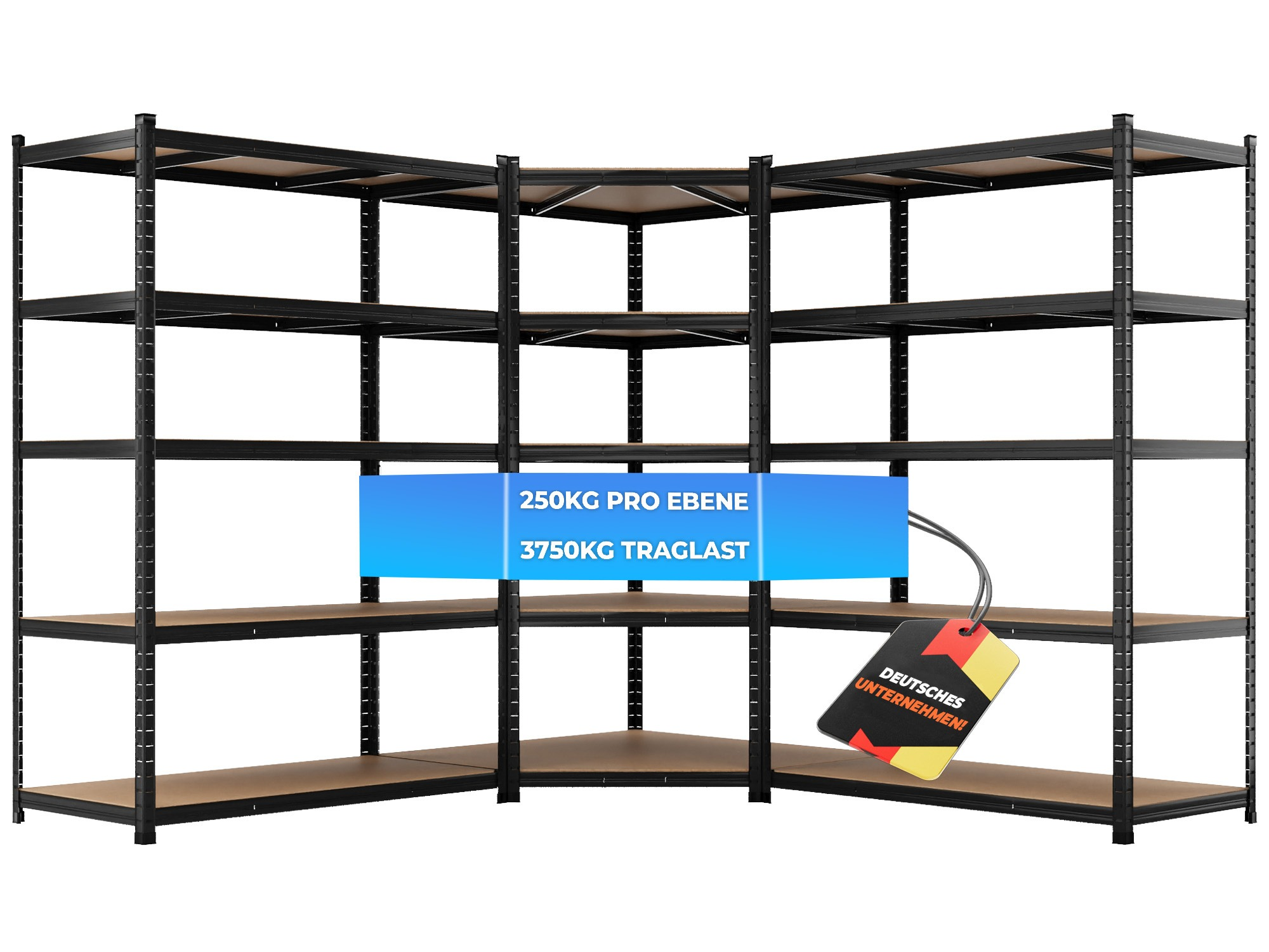 ALLSHELF Eckregal 180x120x60cm