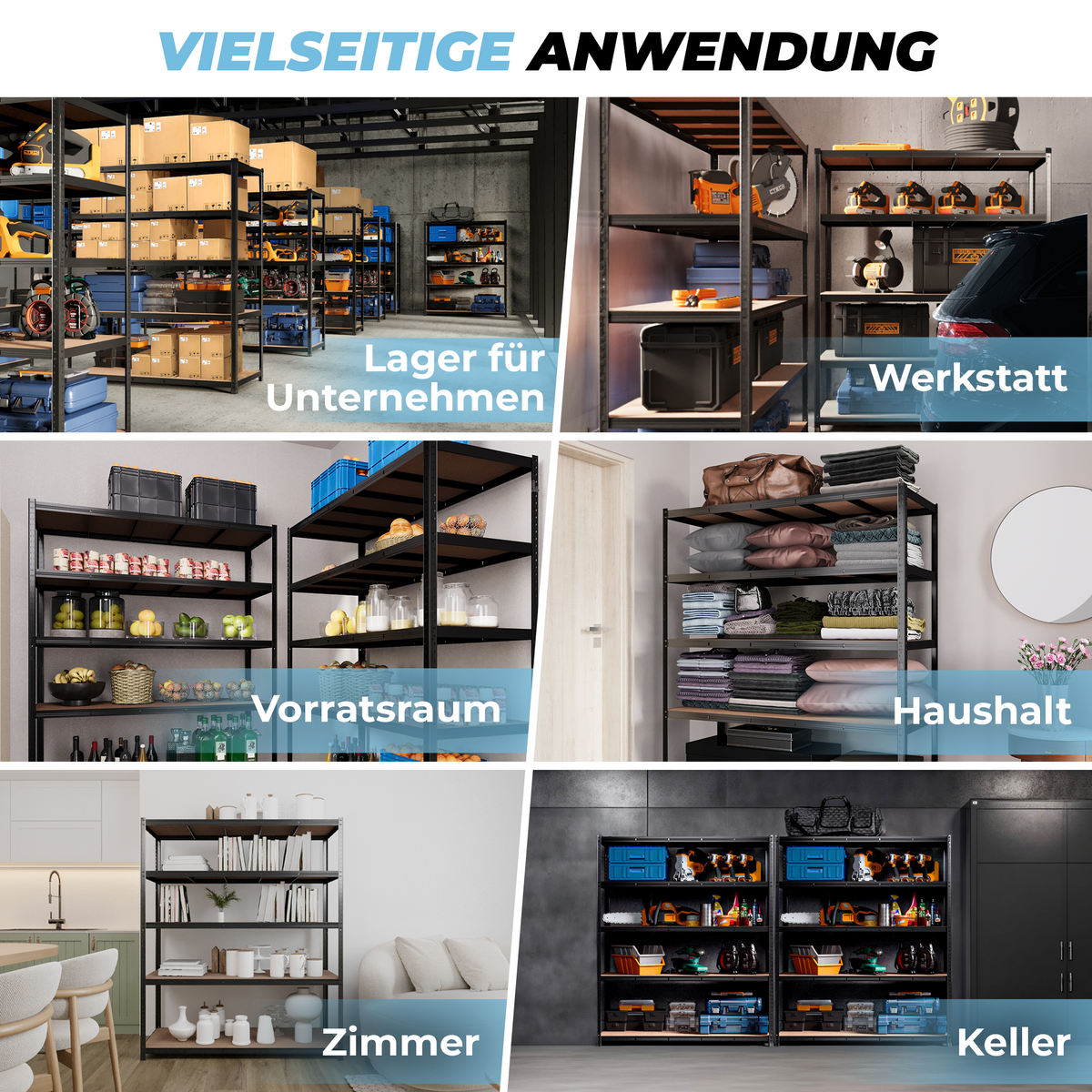 ALLSHELF Schwerlastregal-Set 180x150x40cm – Bild 3