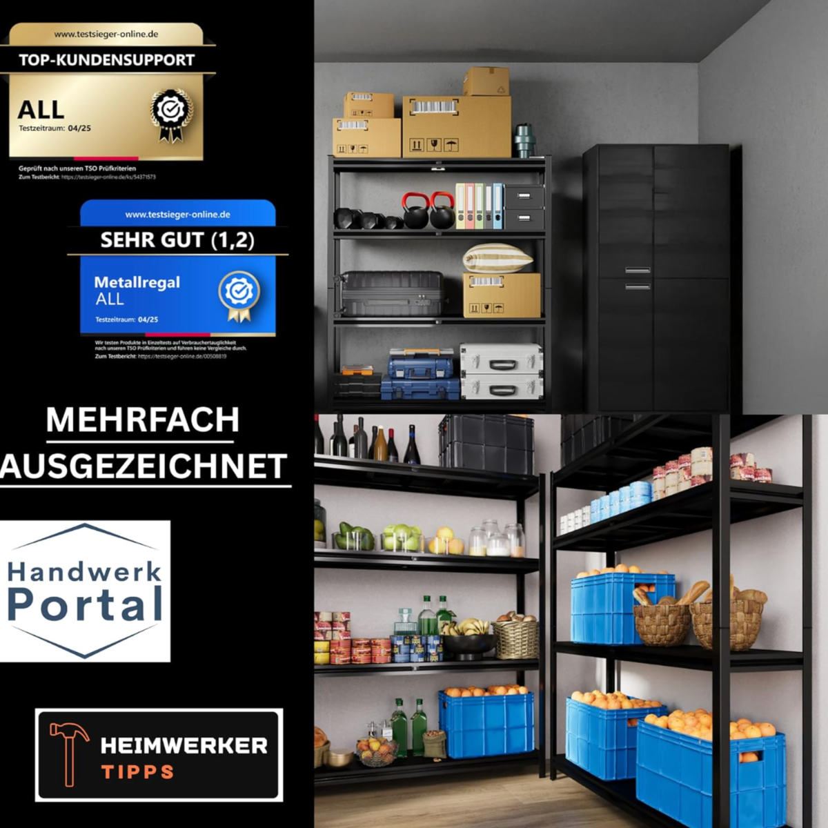 ALLSHELF Metallregal 200x100x50cm – Bild 7