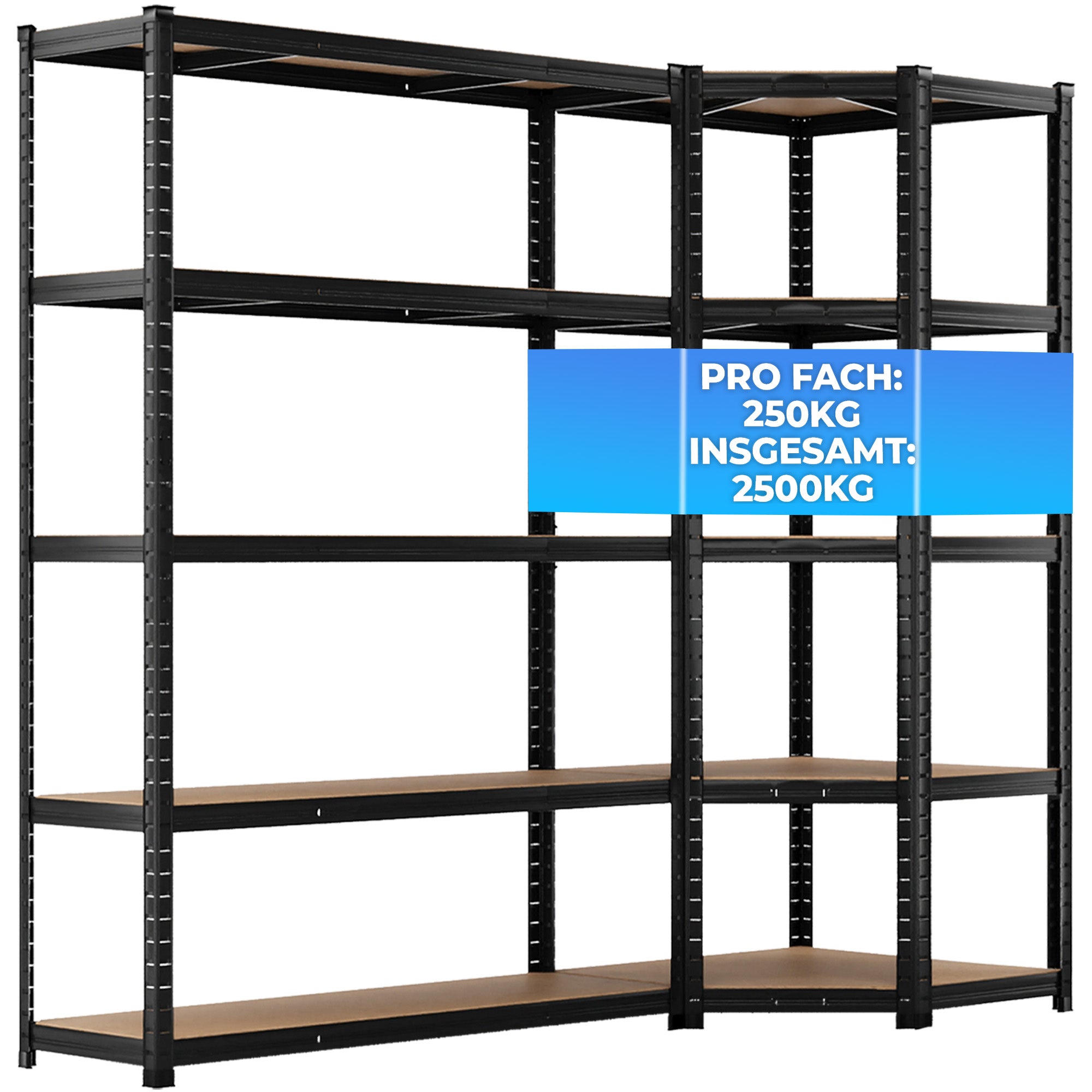 ALLSHELF Eckregal 180x70x40cm + 1x 180x120x40cm