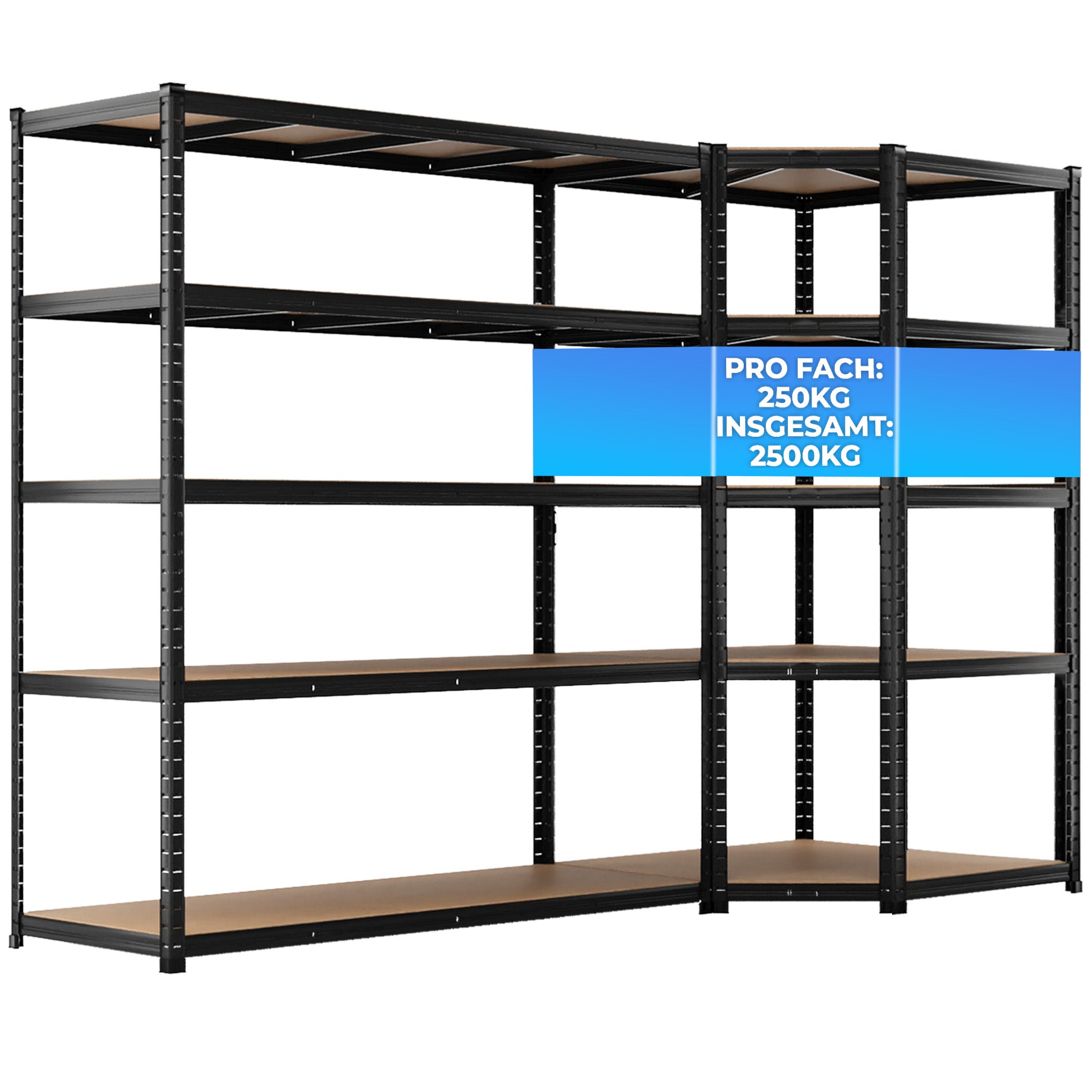 ALLSHELF Eckregal 180x90x60cm + 1x 180x150x60cm